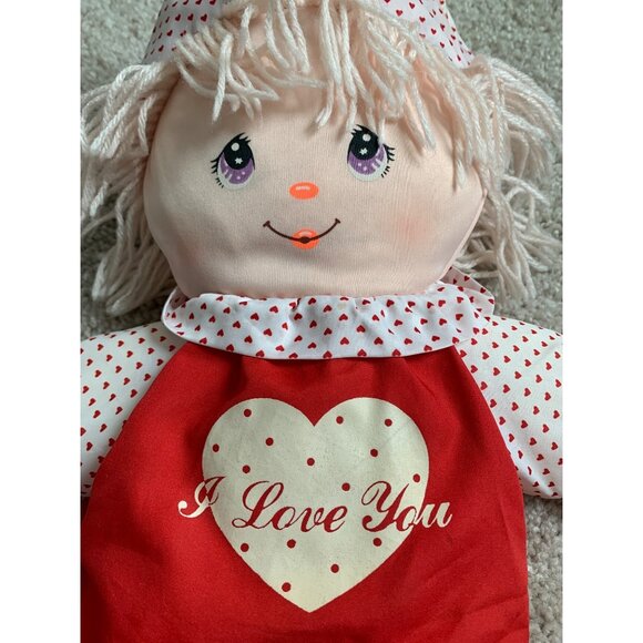 Vintage Well Made "I Love You" Rag Doll 15" White & Red Heart Outfit‎ - Picture 2 of 8